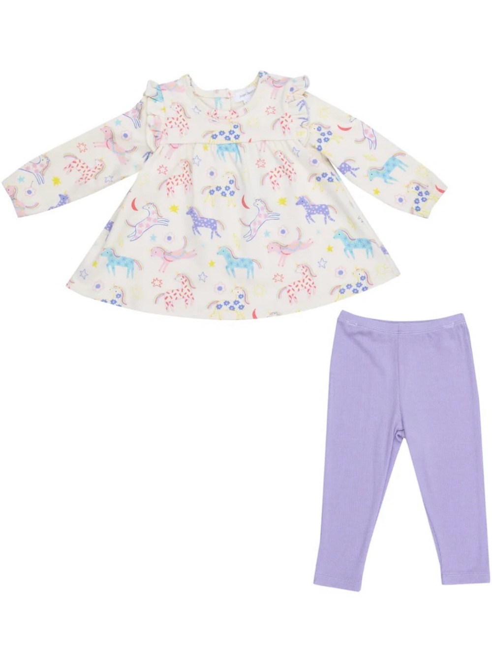 NWT Angel Dear Ruffle Top Tunic and Leggings Unicorn Print